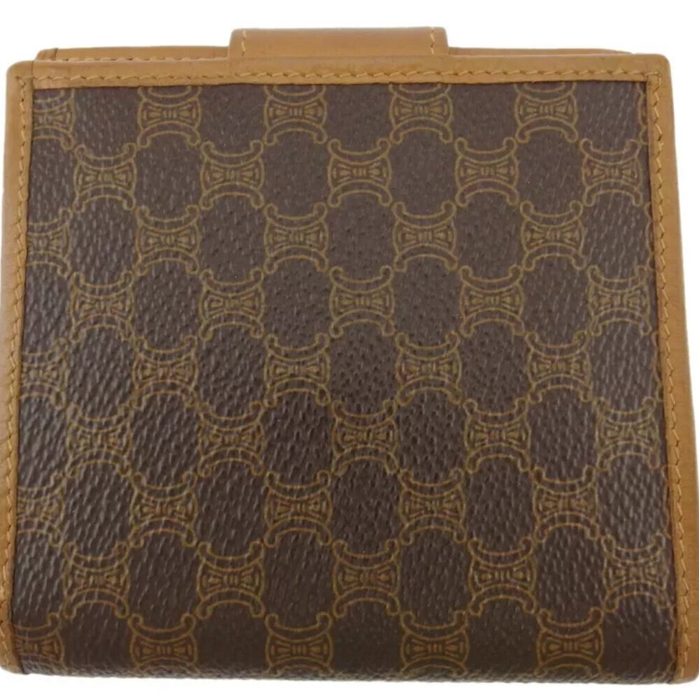 CELINE Two-folded wallet Macadam beige PVC x leather Authentic used - Picture 2 of 10